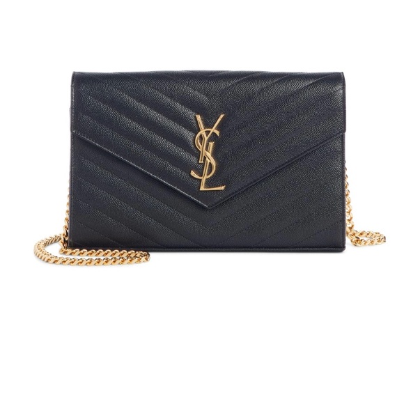 Yves Saint Laurent Handbags - Large Monogram Quilted Leather Wallet on a Chain